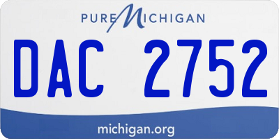 MI license plate DAC2752