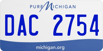 MI license plate DAC2754