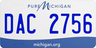 MI license plate DAC2756