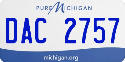 MI license plate DAC2757