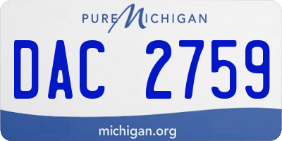 MI license plate DAC2759