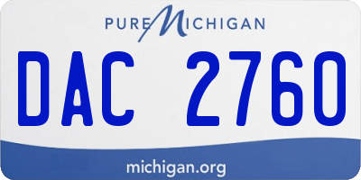 MI license plate DAC2760