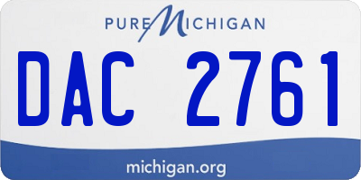 MI license plate DAC2761