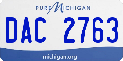 MI license plate DAC2763