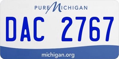 MI license plate DAC2767