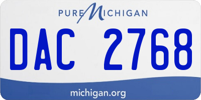 MI license plate DAC2768