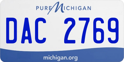 MI license plate DAC2769