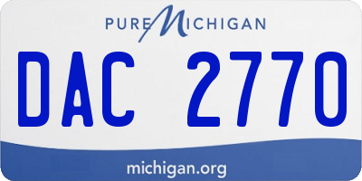 MI license plate DAC2770