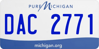 MI license plate DAC2771