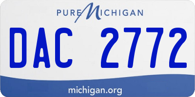 MI license plate DAC2772