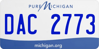 MI license plate DAC2773
