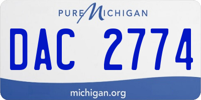 MI license plate DAC2774