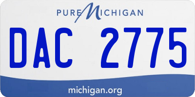 MI license plate DAC2775