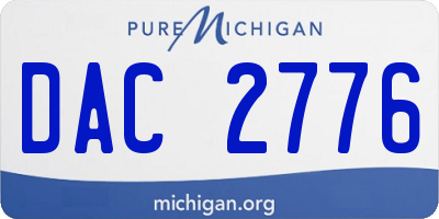 MI license plate DAC2776