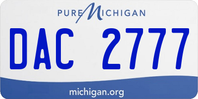 MI license plate DAC2777