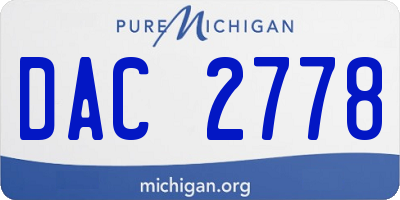 MI license plate DAC2778