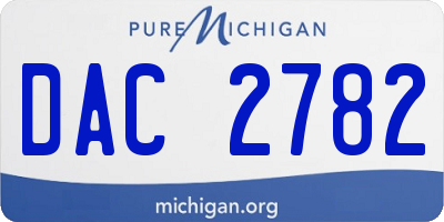 MI license plate DAC2782