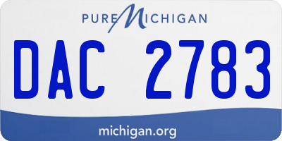 MI license plate DAC2783