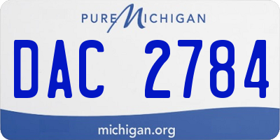 MI license plate DAC2784