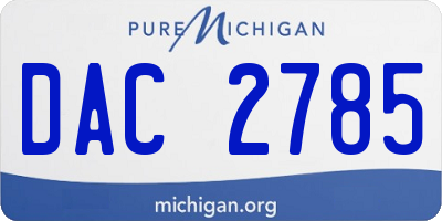 MI license plate DAC2785