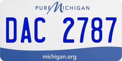 MI license plate DAC2787