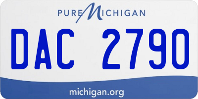 MI license plate DAC2790