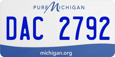 MI license plate DAC2792