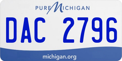 MI license plate DAC2796