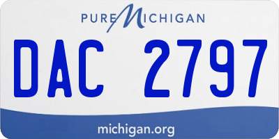 MI license plate DAC2797