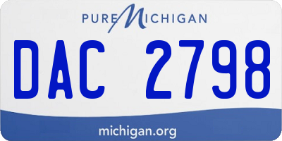 MI license plate DAC2798