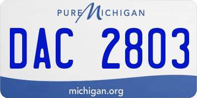 MI license plate DAC2803