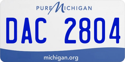 MI license plate DAC2804