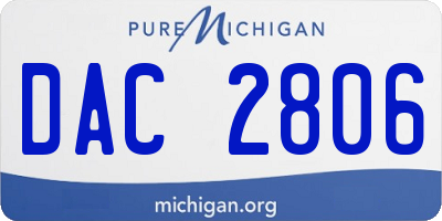 MI license plate DAC2806