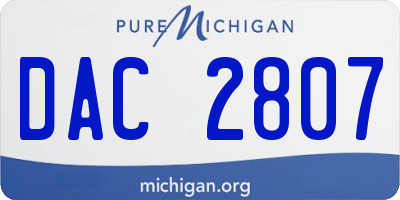 MI license plate DAC2807