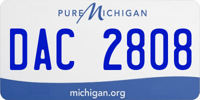 MI license plate DAC2808