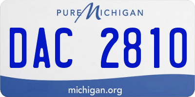 MI license plate DAC2810