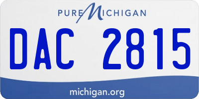 MI license plate DAC2815