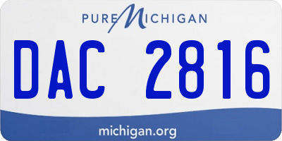 MI license plate DAC2816