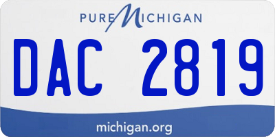 MI license plate DAC2819