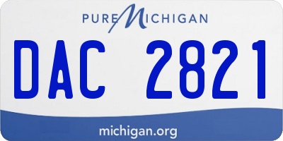 MI license plate DAC2821