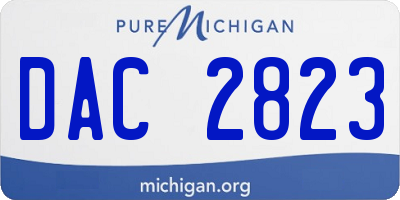 MI license plate DAC2823