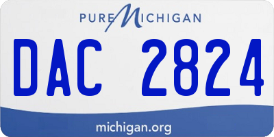 MI license plate DAC2824