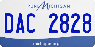 MI license plate DAC2828