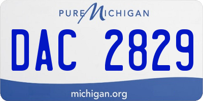 MI license plate DAC2829