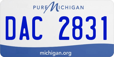 MI license plate DAC2831