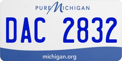 MI license plate DAC2832