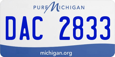 MI license plate DAC2833