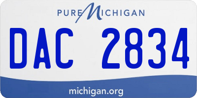 MI license plate DAC2834