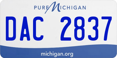 MI license plate DAC2837