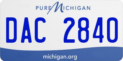 MI license plate DAC2840